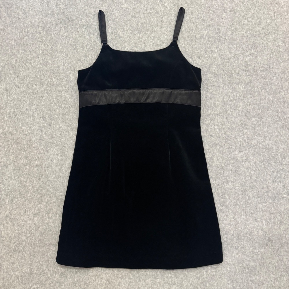 Vintage Guess Girls 10 Black Velvet‎ Babydoll Dress Fits Women's XXS XS Y2K USA